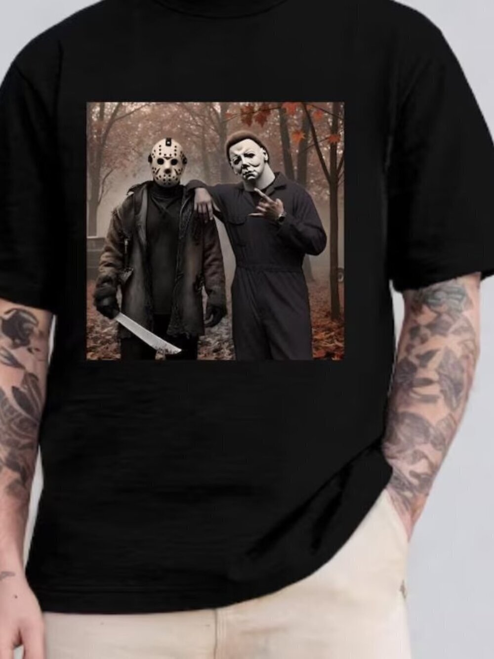 Jason Voorhes Michael Myers Shirt, Friday the 13th, Jason and Michael Shirt